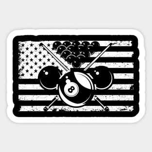 Billiards Pool American USA Flag 8 Stars Sticker